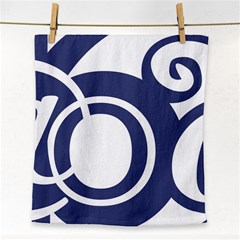 Garamond Blue White Wave Chevron Face Towel by Mariart