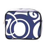 Garamond Blue White Wave Chevron Mini Toiletries Bags Front