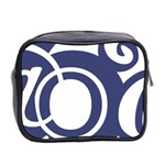 Garamond Blue White Wave Chevron Mini Toiletries Bag 2-Side Back