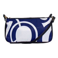 Garamond Blue White Wave Chevron Shoulder Clutch Bags by Mariart