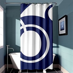 Garamond Blue White Wave Chevron Shower Curtain 36  X 72  (stall) 