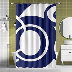 Garamond Blue White Wave Chevron Shower Curtain 48  X 72  (small)  by Mariart