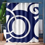 Garamond Blue White Wave Chevron Shower Curtain 60  x 72  (Medium)  60 x72  Curtain