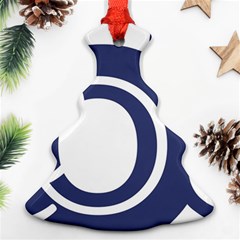 Garamond Blue White Wave Chevron Christmas Tree Ornament (two Sides)