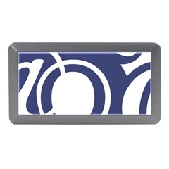 Garamond Blue White Wave Chevron Memory Card Reader (mini) by Mariart