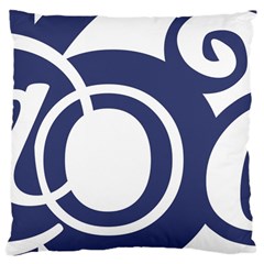 Garamond Blue White Wave Chevron Large Cushion Case (one Side) by Mariart