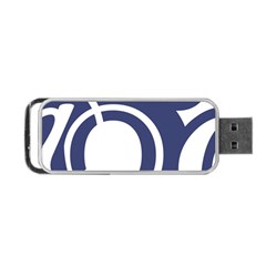 Garamond Blue White Wave Chevron Portable Usb Flash (two Sides) by Mariart