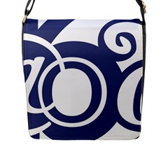 Garamond Blue White Wave Chevron Flap Messenger Bag (l)  by Mariart