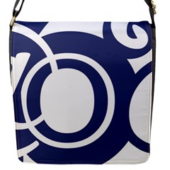 Garamond Blue White Wave Chevron Flap Messenger Bag (s) by Mariart