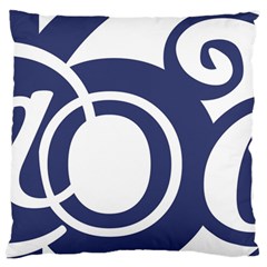 Garamond Blue White Wave Chevron Standard Flano Cushion Case (two Sides) by Mariart