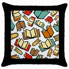 Friends Library Lobby Book Sale Throw Pillow Case (black) by Mariart