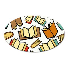 Friends Library Lobby Book Sale Oval Magnet by Mariart