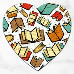 Friends Library Lobby Book Sale Jigsaw Puzzle (heart) by Mariart