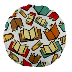 Friends Library Lobby Book Sale Large 18  Premium Flano Round Cushions by Mariart