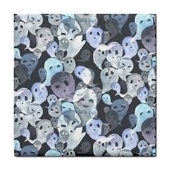 Ghosts Blue Sinister Helloween Face Mask Tile Coasters by Mariart