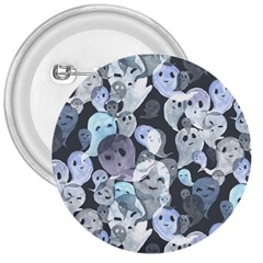 Ghosts Blue Sinister Helloween Face Mask 3  Buttons by Mariart