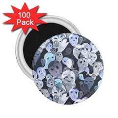 Ghosts Blue Sinister Helloween Face Mask 2 25  Magnets (100 Pack) 