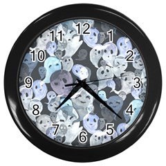 Ghosts Blue Sinister Helloween Face Mask Wall Clocks (black)