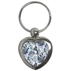 Ghosts Blue Sinister Helloween Face Mask Key Chains (heart) 