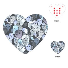 Ghosts Blue Sinister Helloween Face Mask Playing Cards (heart) 