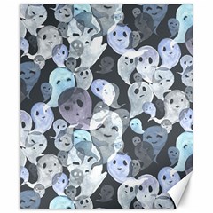 Ghosts Blue Sinister Helloween Face Mask Canvas 8  X 10  by Mariart