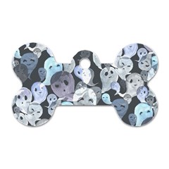 Ghosts Blue Sinister Helloween Face Mask Dog Tag Bone (one Side) by Mariart