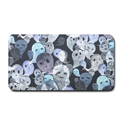 Ghosts Blue Sinister Helloween Face Mask Medium Bar Mats by Mariart