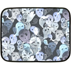 Ghosts Blue Sinister Helloween Face Mask Double Sided Fleece Blanket (mini) 