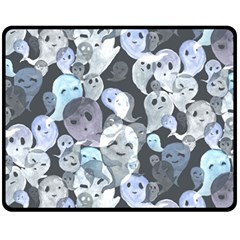 Ghosts Blue Sinister Helloween Face Mask Fleece Blanket (medium) 