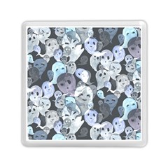 Ghosts Blue Sinister Helloween Face Mask Memory Card Reader (square)  by Mariart