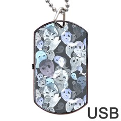 Ghosts Blue Sinister Helloween Face Mask Dog Tag Usb Flash (one Side)