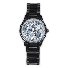 Ghosts Blue Sinister Helloween Face Mask Stainless Steel Round Watch