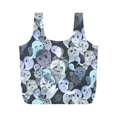 Ghosts Blue Sinister Helloween Face Mask Full Print Recycle Bags (m)  by Mariart