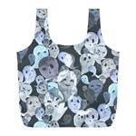 Ghosts Blue Sinister Helloween Face Mask Full Print Recycle Bags (L)  Back