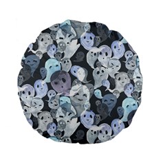 Ghosts Blue Sinister Helloween Face Mask Standard 15  Premium Flano Round Cushions by Mariart