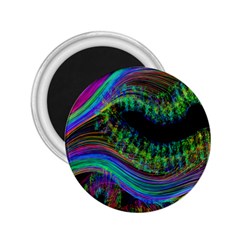 Aurora Wave Colorful Space Line Light Neon Visual Cortex Plate 2 25  Magnets by Mariart