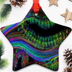 Aurora Wave Colorful Space Line Light Neon Visual Cortex Plate Ornament (star)