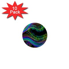 Aurora Wave Colorful Space Line Light Neon Visual Cortex Plate 1  Mini Magnet (10 Pack) 