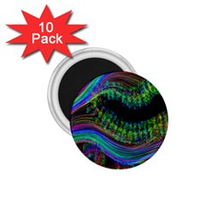 Aurora Wave Colorful Space Line Light Neon Visual Cortex Plate 1 75  Magnets (10 Pack) 