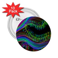 Aurora Wave Colorful Space Line Light Neon Visual Cortex Plate 2 25  Buttons (10 Pack) 