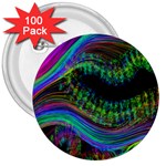 Aurora Wave Colorful Space Line Light Neon Visual Cortex Plate 3  Buttons (100 pack)  Front