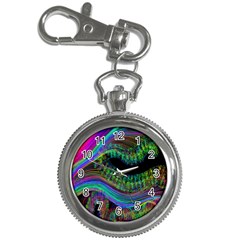 Aurora Wave Colorful Space Line Light Neon Visual Cortex Plate Key Chain Watches by Mariart