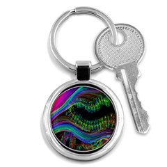 Aurora Wave Colorful Space Line Light Neon Visual Cortex Plate Key Chains (round) 