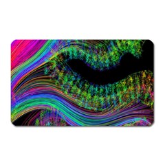 Aurora Wave Colorful Space Line Light Neon Visual Cortex Plate Magnet (rectangular) by Mariart