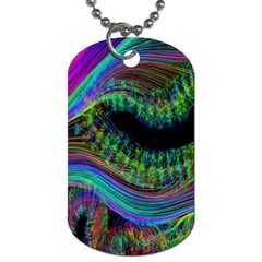 Aurora Wave Colorful Space Line Light Neon Visual Cortex Plate Dog Tag (one Side) by Mariart