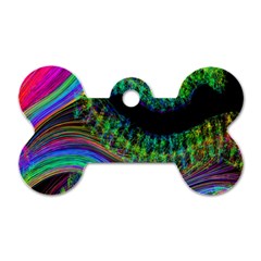 Aurora Wave Colorful Space Line Light Neon Visual Cortex Plate Dog Tag Bone (two Sides) by Mariart