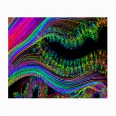 Aurora Wave Colorful Space Line Light Neon Visual Cortex Plate Small Glasses Cloth (2-side) by Mariart