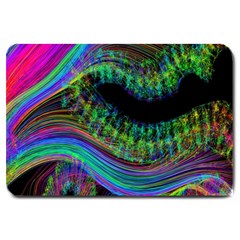 Aurora Wave Colorful Space Line Light Neon Visual Cortex Plate Large Doormat  by Mariart