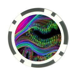 Aurora Wave Colorful Space Line Light Neon Visual Cortex Plate Poker Chip Card Guard by Mariart