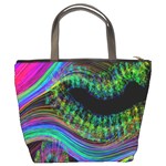 Aurora Wave Colorful Space Line Light Neon Visual Cortex Plate Bucket Bags Back